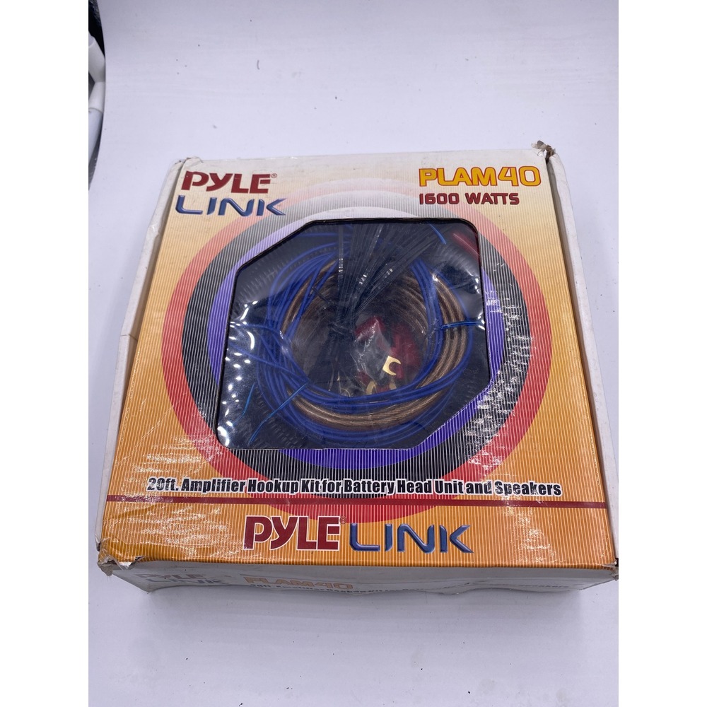 Pyle Link PLAM40 Amp Hookup Kit 1600W 4 Gauge Red New Open Box Car Audio Wiring